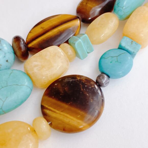 Silpada N1858 Turquoise Tiger Eye Leather Necklace, Southwest Sterling Silver - Picture 4 of 11